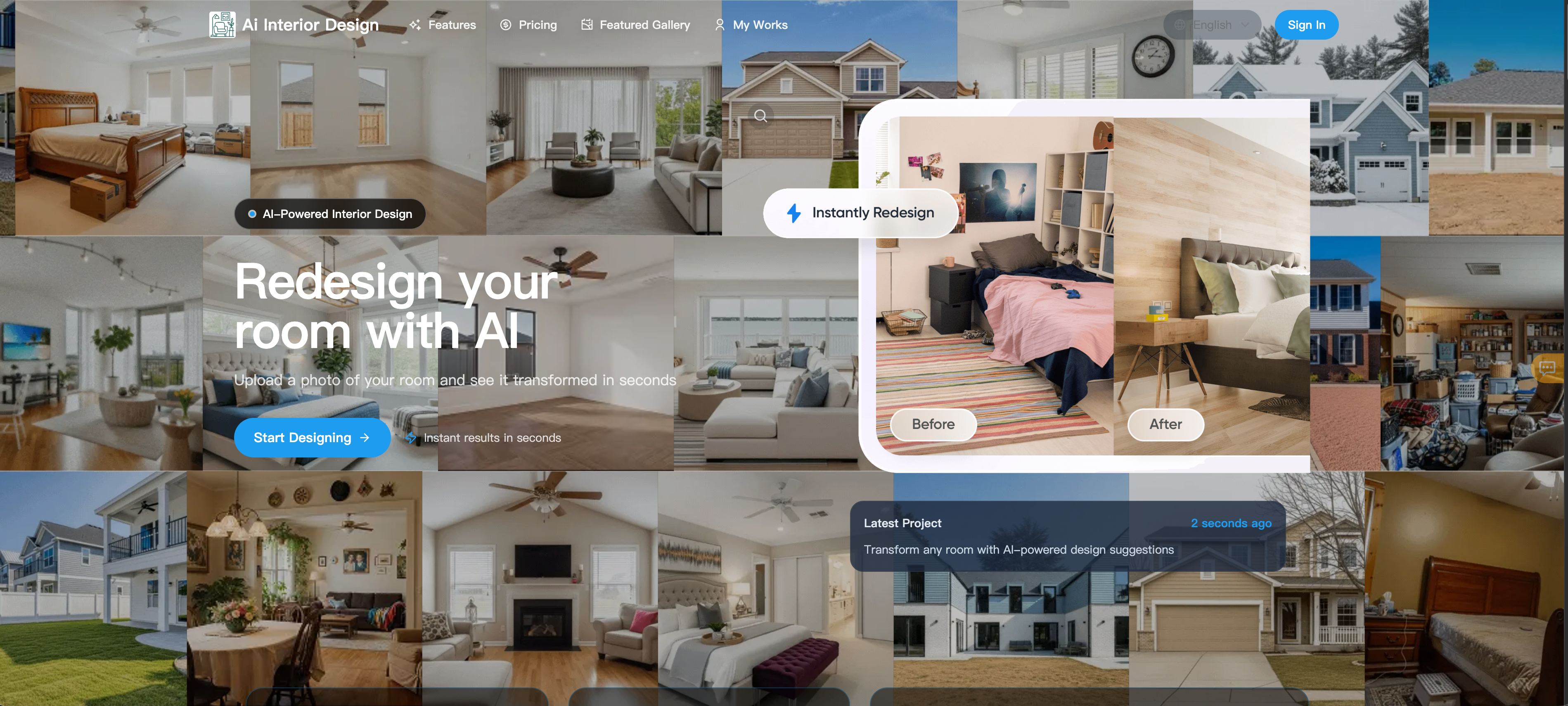 AI Interior Design Platform Screenshot